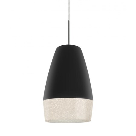 Besa Lighting Abu 12 Cord Pendant for Mulitport Canopy, Black/Glitter, Satin Nickel J-ABU12BK-LED-SN